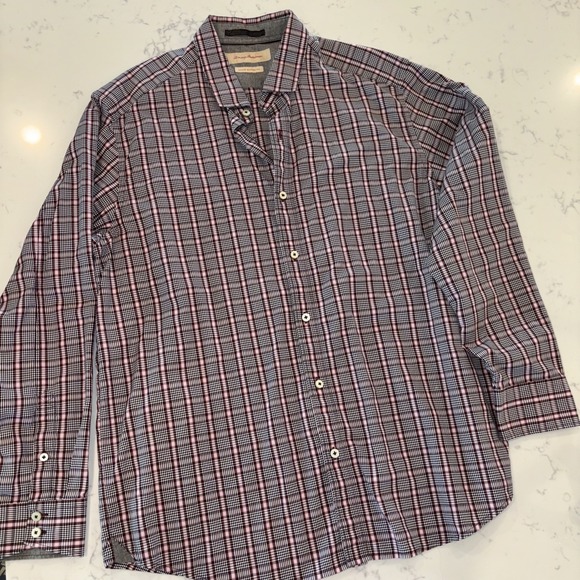 Tommy Bahama Button Up Mens XLarge Long Sleeve Island Modern Fit Purple Black - Picture 2 of 10